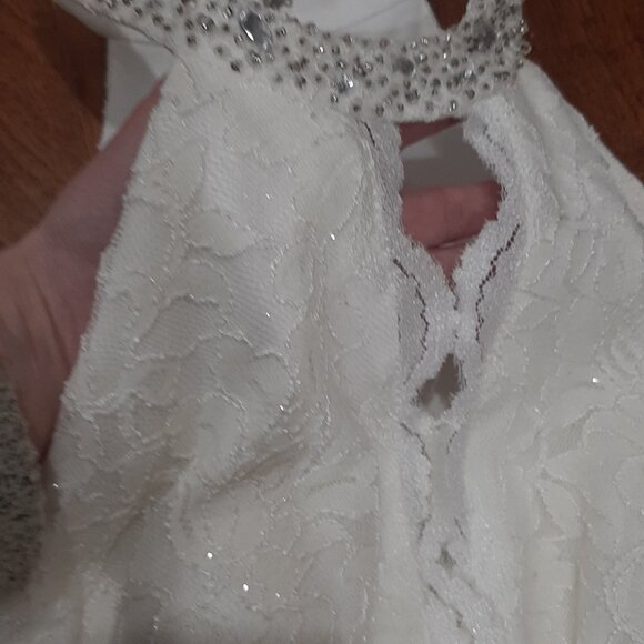 David's Bridal halter lace beaded wedding formal dress new with tags - Picture 9 of 16